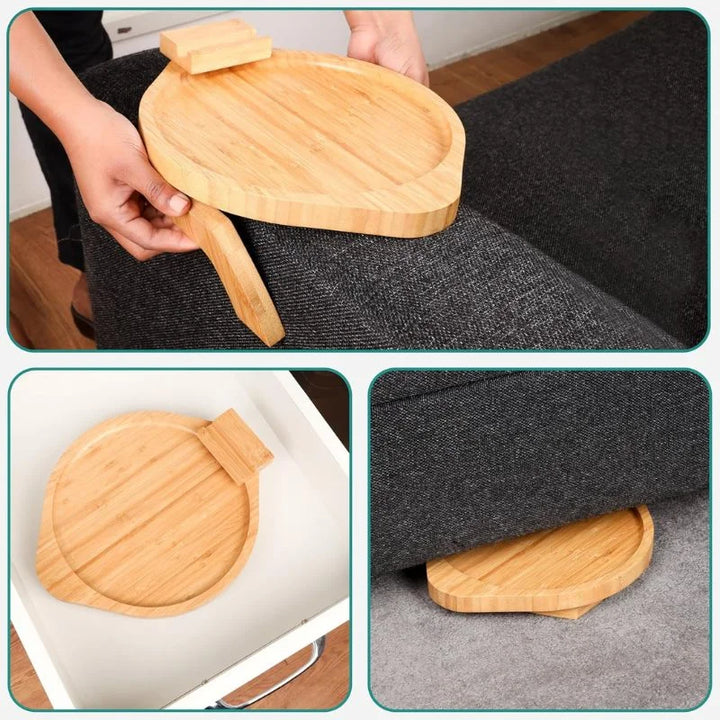Serviertablett aus Holz für die Armlehne des Sofas