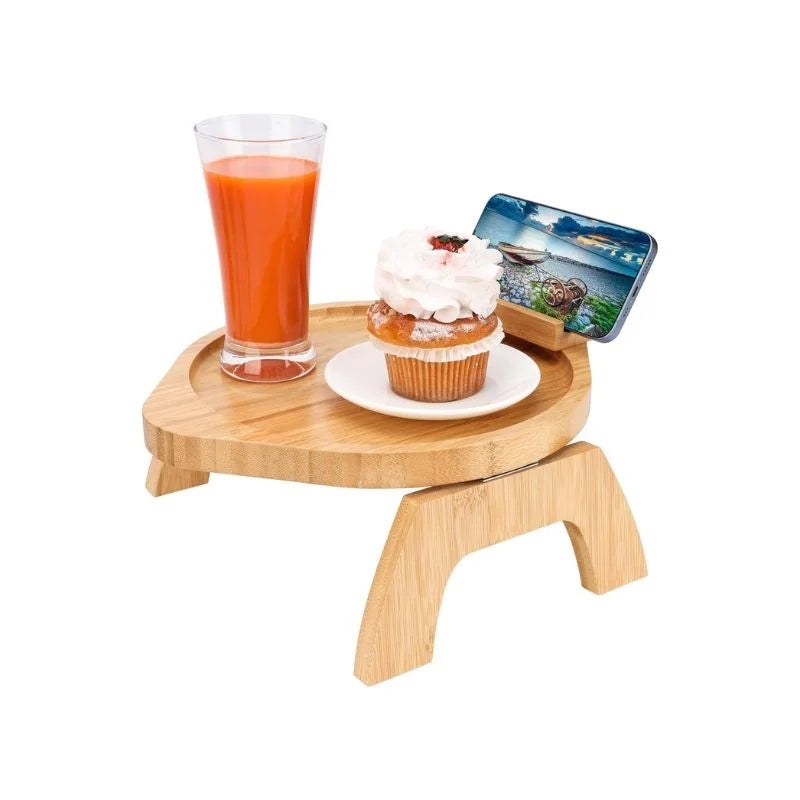 Serviertablett aus Holz für die Armlehne des Sofas