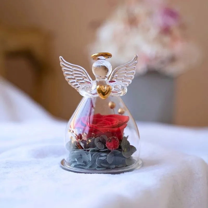 Kryogene Rose mit Schutzengel