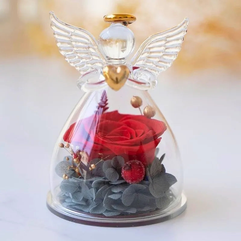 Kryogene Rose mit Schutzengel